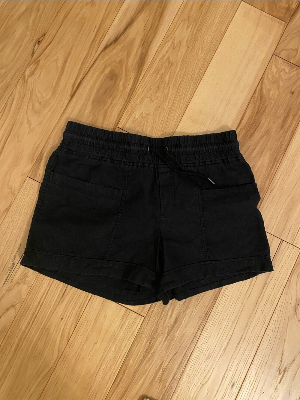 Athleta Black High-Waist Drawstring Casual Shorts